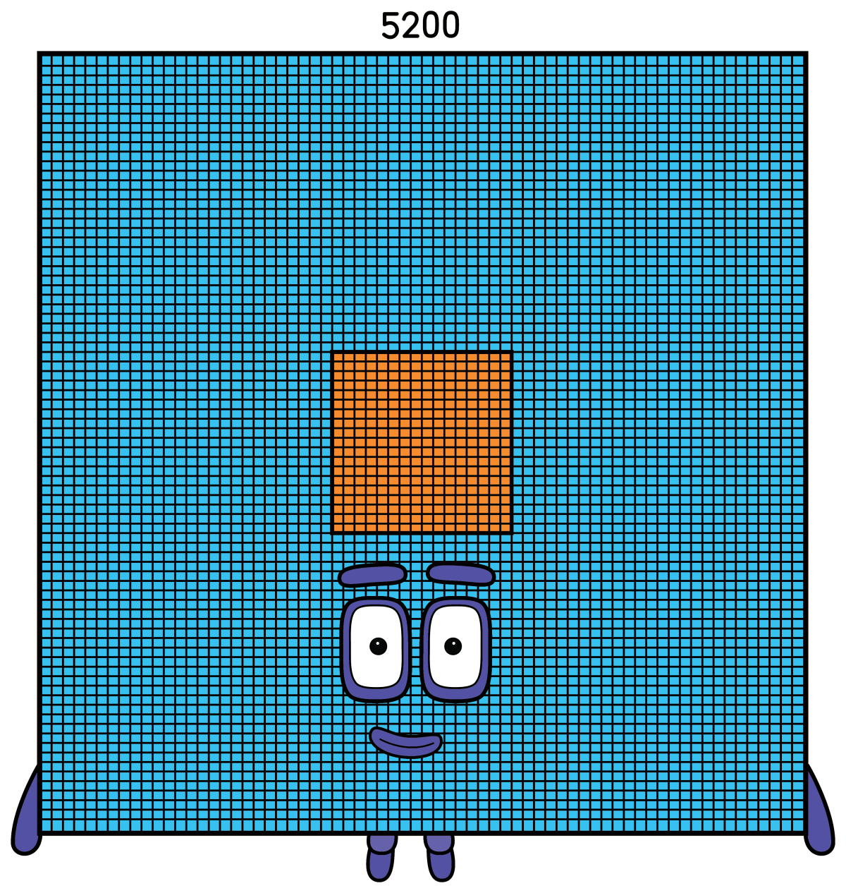 Numberblock 5200 Giant Block 🔟🧱✨ Coloring Page