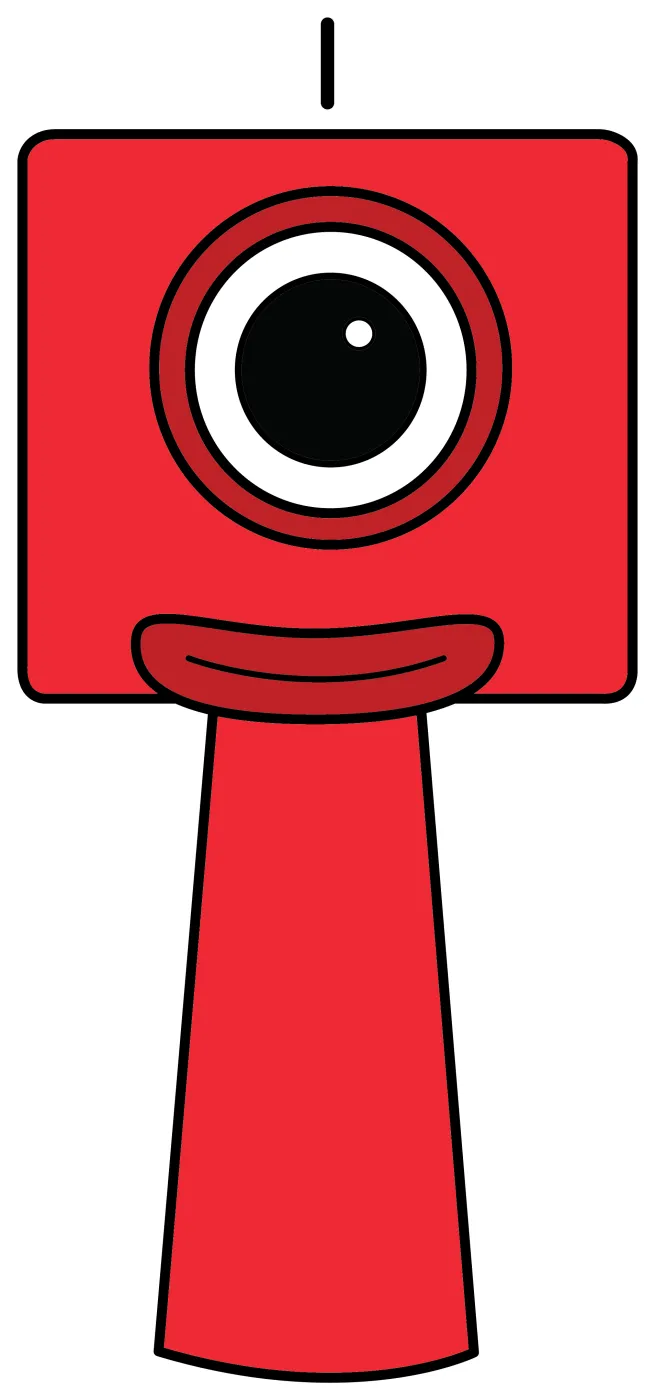 Numberblock Sprunki 1 - Red Square Character with Eye 🟥👁️😊 Coloring Page
