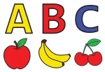 ABC Fruits for Kids Learning: Apple - Banana - Cherries 🍎🍌🍒 Colored Example