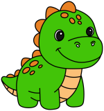 Adorable Baby Dino with a Friendly Smile 🦖💚😊 Colored Example
