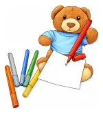 Adorable Bear Drawing with Markers 🐻🎨 Colored Example