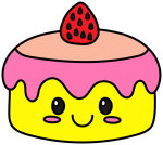 Adorable Birthday Cake with a Funny Face and Fruit Topping 🎂🍓🎉 Colored Example