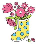 Adorable Boot with Flowers in a Spring Setting 🌸👢🌿 Colored Example