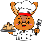 Adorable Bunny Chef with a Friendly Face 🐰👨‍🍳😊 Colored Example