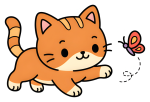 Cute Cat Chasing Butterfly Playing 🐱🦋 Colored Example