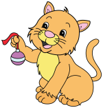 Adorable Cat Playing with a Christmas Baulbe 🎄🐱🔔 Colored Example