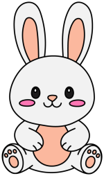 Adorable Cute Bunny Sitting with Soft Expression 🐇💕🐰 Colored Example