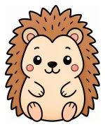 Cute Hedgehog with Friendly Face and Spiky Hair 🦔💛😊 Colored Example