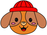 Adorable Dog Wearing a Red Hat with a Sweet Face 🐶🧢😊 Colored Example
