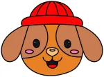 Adorable Dog Wearing a Red Hat with a Sweet Face 🐶🧢😊 Colored Example