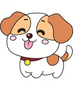 Adorable Dog with Tongue Out and Sweet Expression 🐶💕🐾 Colored Example