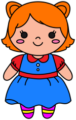 Adorable Doll with a Friendly Smile and Cute Outfit 🧸💖 Colored Example