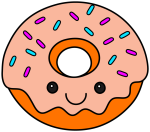 Adorable Donut with a Friendly Face and Sprinkles 🍩😊🍬 Colored Example