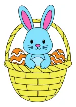 Adorable Easter Bunny with Eggs in a Basket 🐰🥚🧺 Colored Example