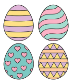 Adorable Easter Eggs with Heartwarming Patterns 🐣💖🌸 Colored Example