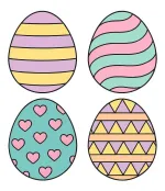 Adorable Easter Eggs with Heartwarming Patterns 🐣💖🌸 Colored Example