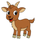 Adorable Goat with Curly Horns and Friendly Face 🐐🌿😊 Colored Example