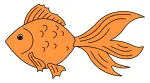 Adorable Goldfish with Curved Tail and Friendly Face 🐟💛🌊 Colored Example