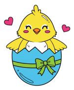 Adorable Hatching Chick with a Friendly Face 🐥💛😊 Colored Example