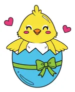 Adorable Hatching Chick with a Friendly Face 🐥💛😊 Colored Example
