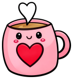 Adorable Heart-Shaped Mug with a Sweet Expression ☕💖😊 Colored Example