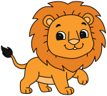 Adorable Lion with a Friendly Smile and Bushy Mane 🦁🐾😊 Colored Example