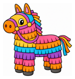 Adorable Piñata Horse for Cinco de Mayo Celebrations 🎉🐴🎊 Colored Example