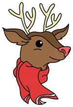 Adorable Reindeer with a Warm Scarf 🦌🧣✨ Colored Example