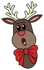 Adorable Reindeer with Antlers and Bow 🦌🎄✨ Colored Example
