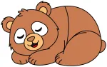 Adorable Sleeping Bear with Cute Face and Round Body 🐻💤🌟 Colored Example
