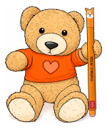 Adorable Teddy Bear Holding a Feel Colored Example