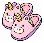 Cozy Unicorn Slippers with Magical Tails 🦄🧦 Colored Example