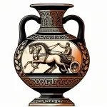 Ancient Greek Panathenaic Prize Amphora Depicting the Two-Horse Chariot Race 🏆 Colored Example
