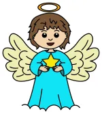 Sweet Angel with Halo 😇🌟✨ Colored Example