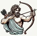 Greek God Apollo with Bow and Arrow 🏹🌟 Colored Example