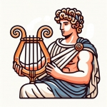 Greek God Apollo Holding Lyre 🎶👼 Colored Example