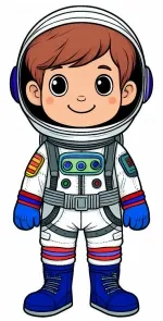 Astronaut Boy 🚀🌌👨‍🚀 Colored Example