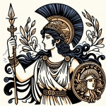 Athena Greek Goddess with Shield 🎨🛡️ Colored Example