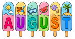 August Summer Popsicles Fun ☀️🍉🏝️ Colored Example