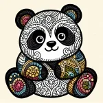 Baby Panda with Artistic Patterns 🐼🎨❤️ Colored Example