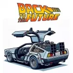 Back to the Future Movie Delorean Time Machine Car 🚗🕰️🎥 Colored Example