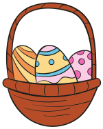 Basket with Three Decorated Easter Eggs 🥚🌸🎨🐇 Colored Example