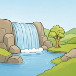 Beautiful Waterfall Landscape 🌊🌿⛰️ Colored Example