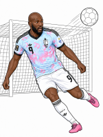 Belgian Soccer Player Inspired by Lukaku Scoring a Goal ⚽🏆 Colored Example