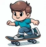 Boy on Skateboard 🛹👦💨 Colored Example
