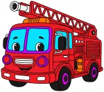 Brave Fire Truck Ready for Rescue Mission 🚒🔥🚨 Colored Example