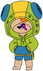 Brawl Stars Leon the Stealthy Assassin with a Lollipop 🧛‍♂️💥🍭 Colored Example