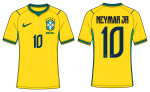 Brazil Neymar Jr. No. 10 2026 Soccer Football World Cup Jersey Shirt 🏆⚽🇧🇷 Colored Example