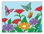 Butterflies Among Colorful Flowers in a Sunny Garden 🦋🌸🌞🌿 Colored Example