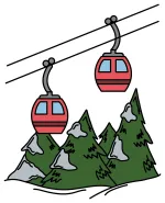 Cable Cars in Mountainous Landscape 🏔️🚠🌲 Colored Example